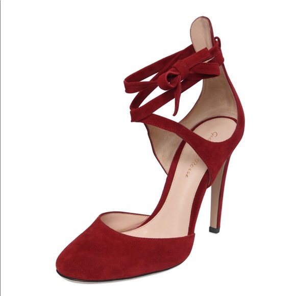 Gianvito Rossi 100mm Lace-Up Suede Pumps - Picture 1 of 8